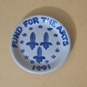 M.A. Hadley Vintage Stoneware Mini Plate Coaster Funds For The Arts 1991 4.25 In